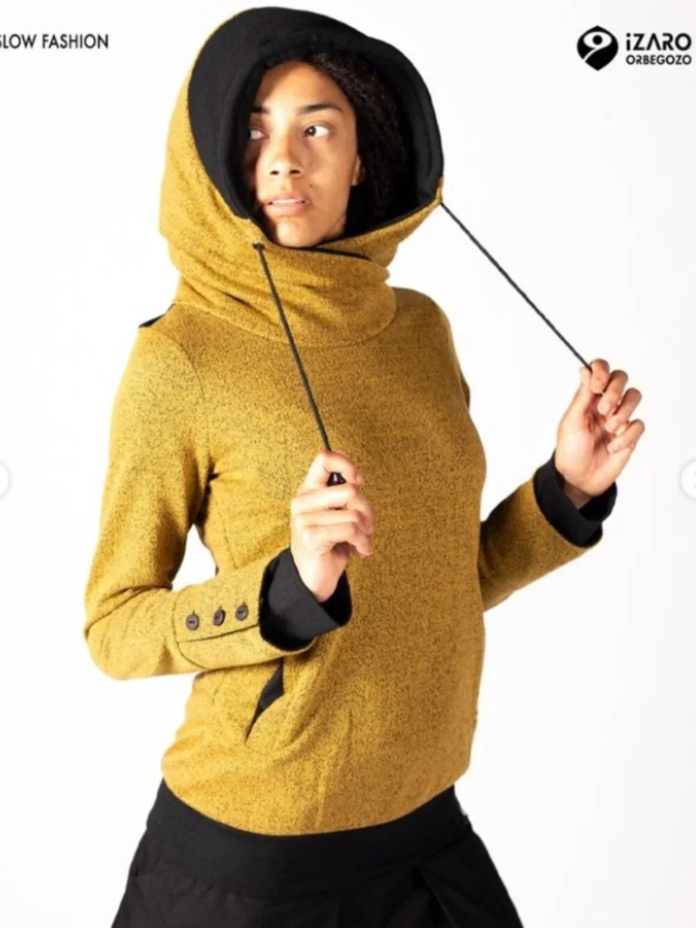 Unique sweatshirt with crossover hood - Picture 2 of 16